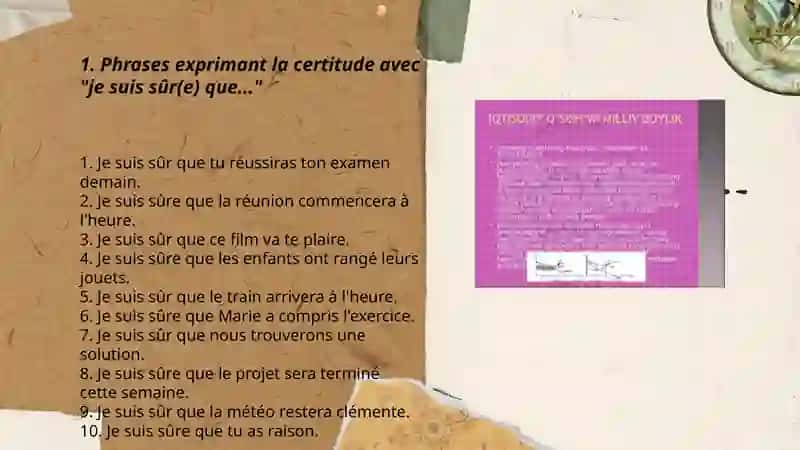 Phrases exprimant la certitude et le doute 3