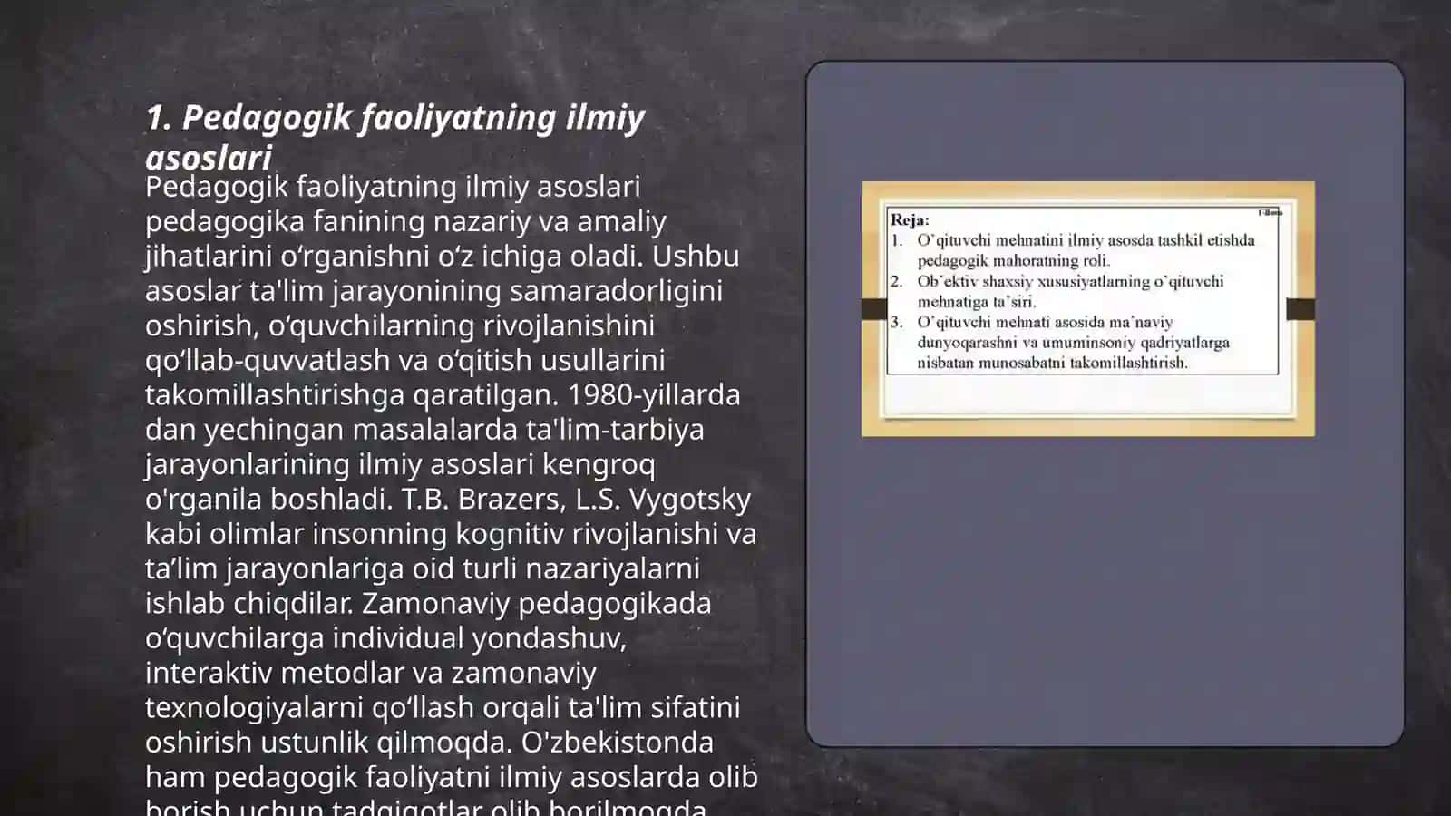 Pedagogik faoliyatni ilmiy tashkil etish 3