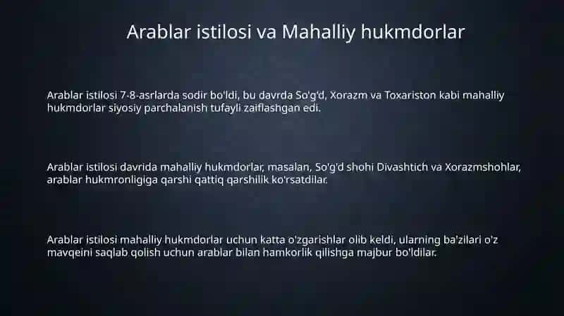 Arab xalifaligi davrida Movarounnahr va Xuroson 3