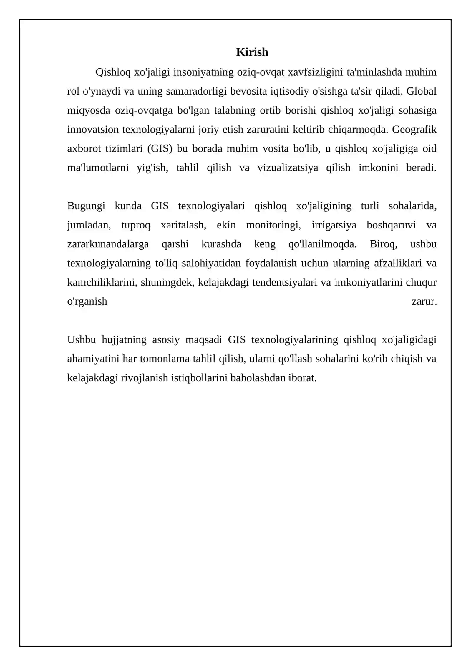 GIS TEHNALOGIYALARI VA ULARNING QISHLOQ XO'JALIGIDAGI AHAMIYATI 3