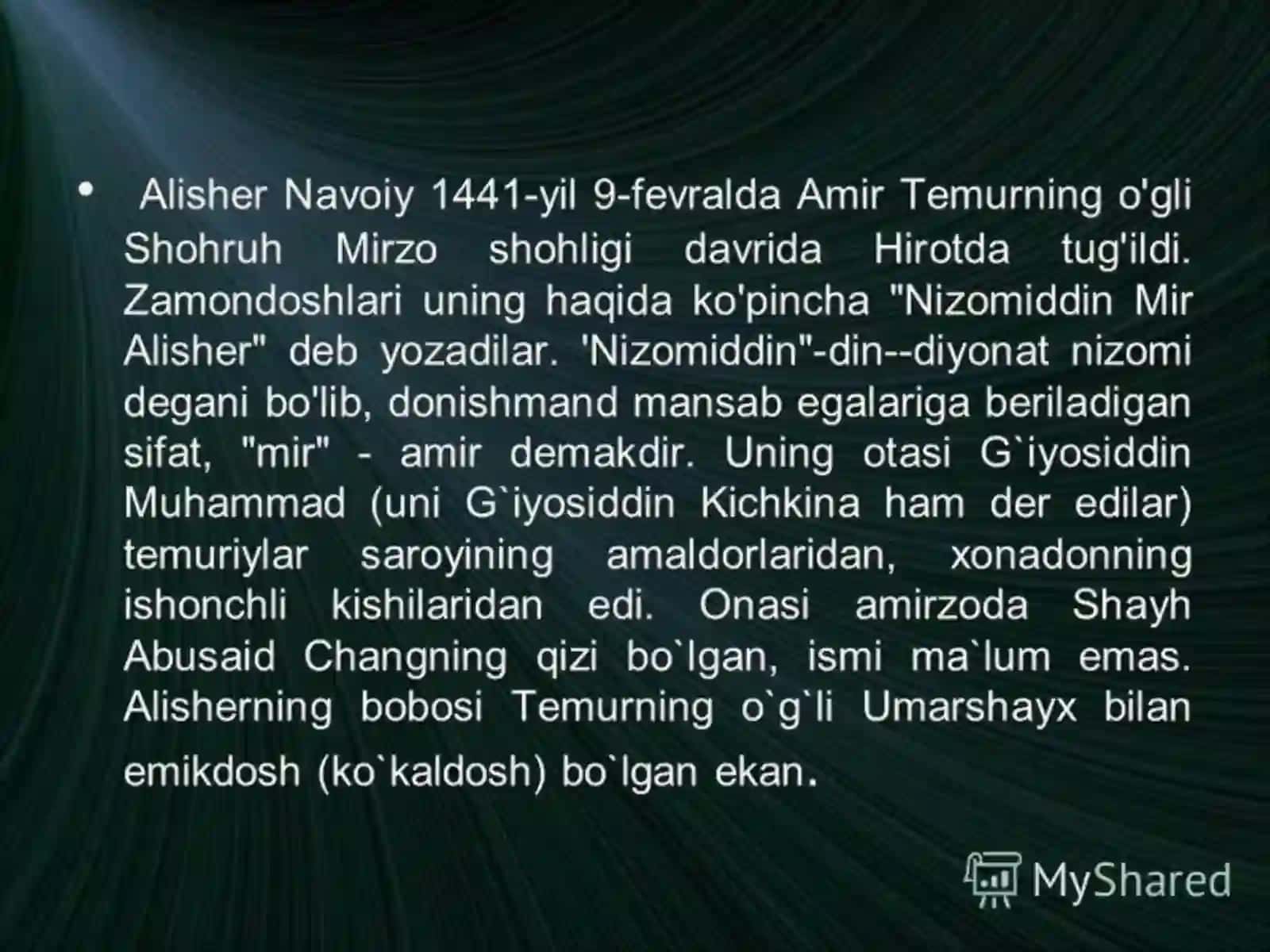 Alisher Navoiyning hayoti va ijodi – ibrat maktabi 3