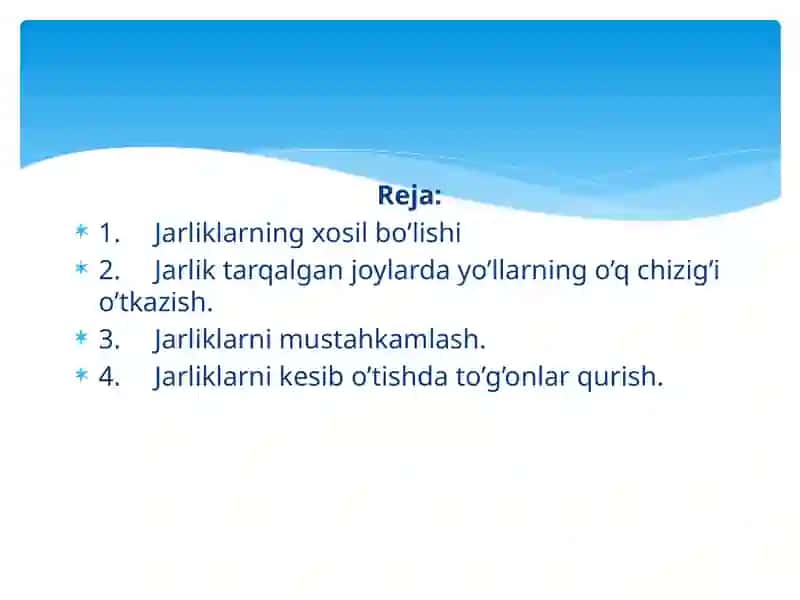 Jarliklar tarqalgan joylarda yoʼllarni loyihalash 3