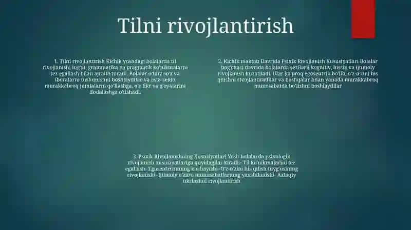 Kichik Maktab Davrida Psixik Rivojlanish Xususiyatlari 3