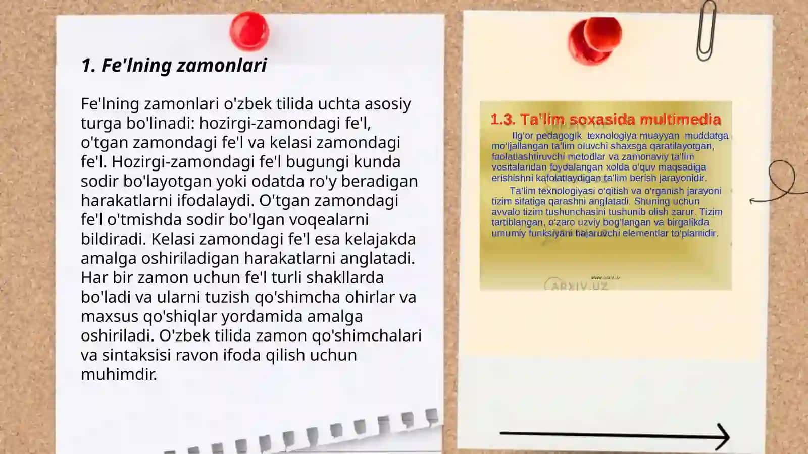 Boshlangʻich sinf darslarida feʼlga oid mashqlarni tasnif qilish 3