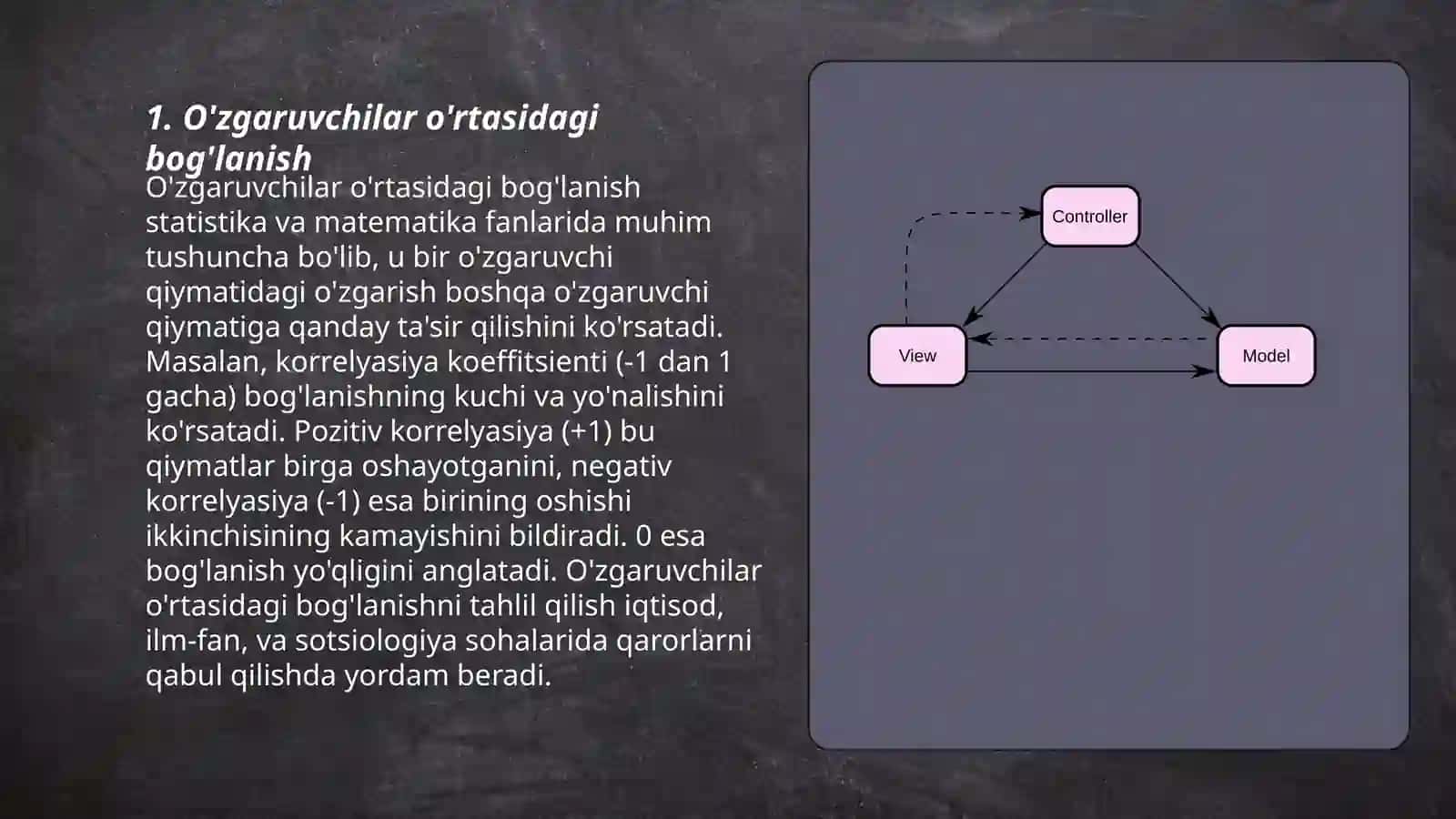 O`zaro bog`lanishlar statistikasi 3