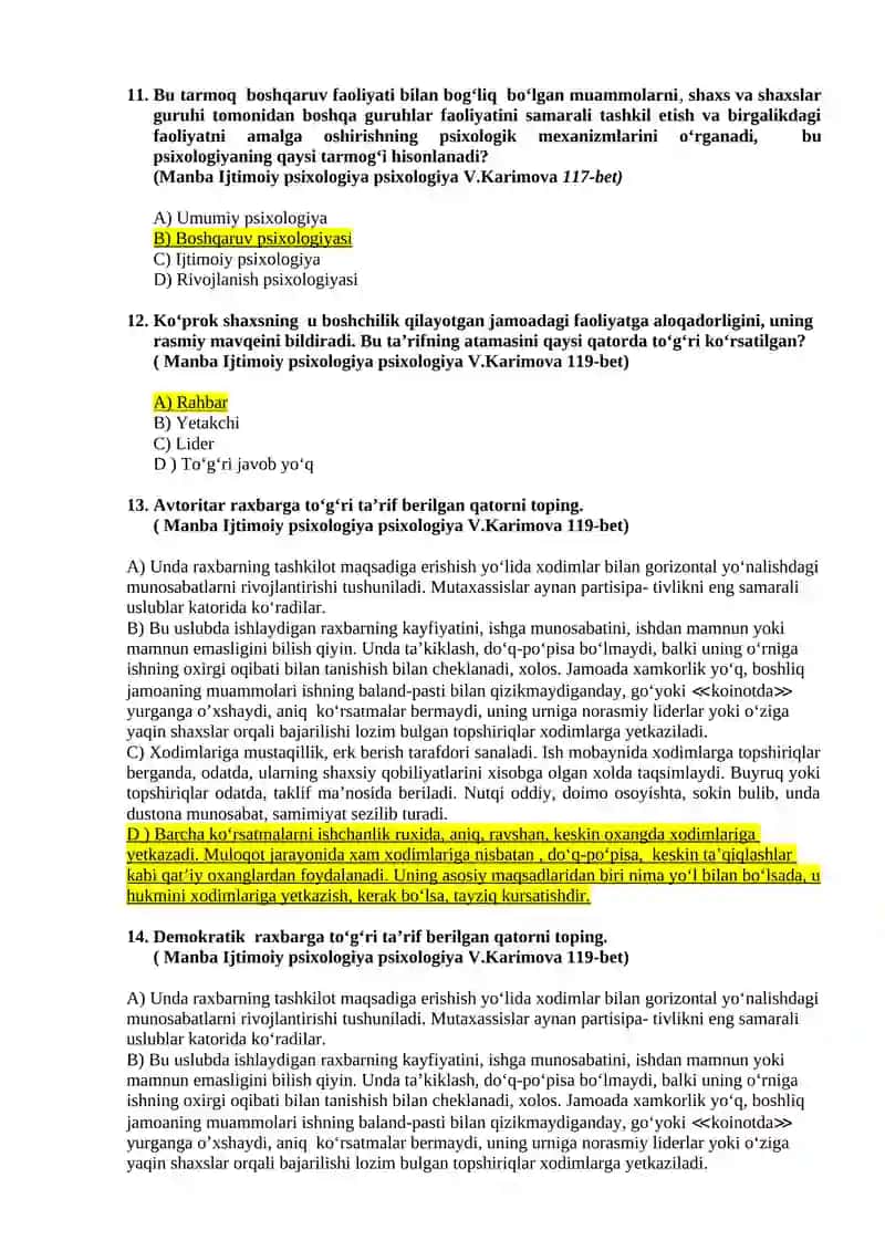 Test ijtimoiy psixologiya 3