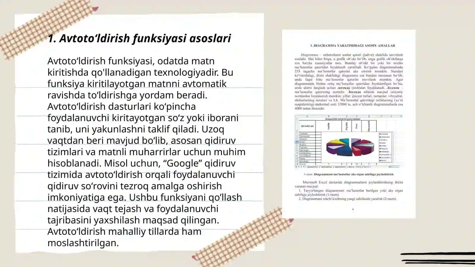 Avtotoʻldirish funksiyasi asoslari 3