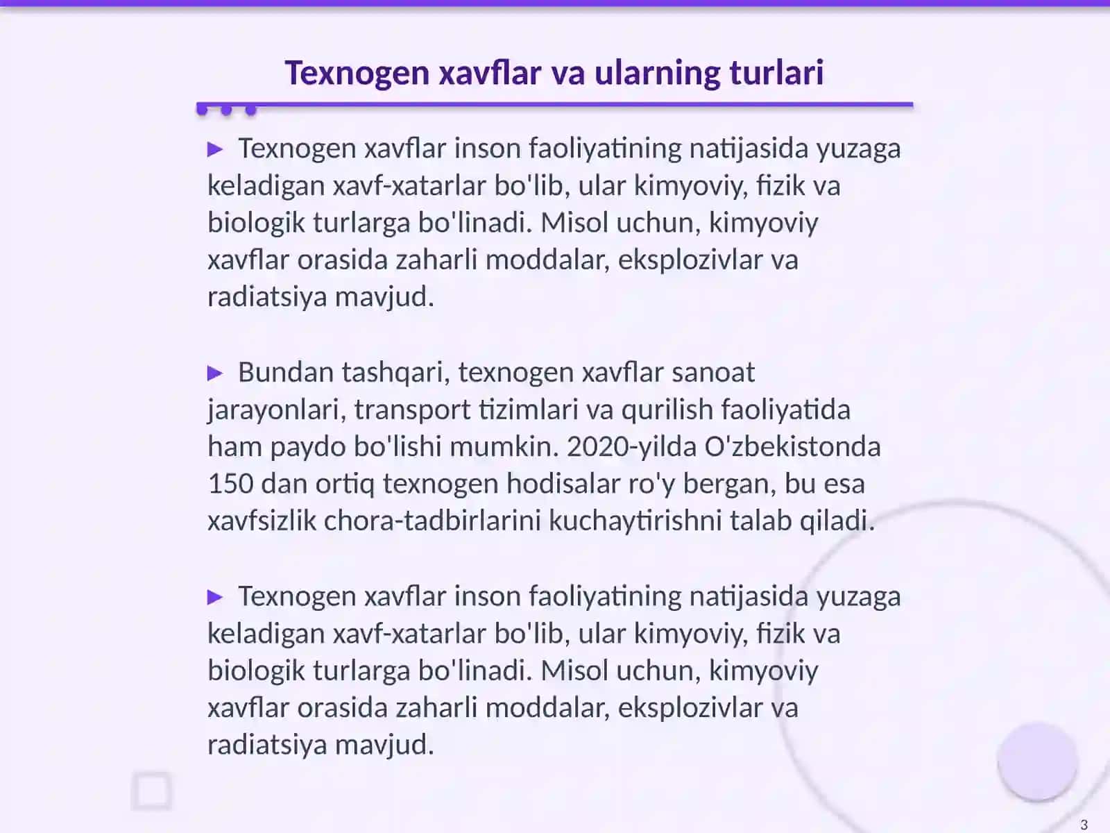 Texnogen xavflardan himoyalanish usullari 3