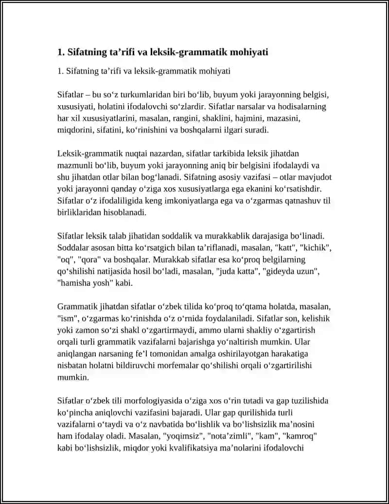 SIFATNING TAʼRIFI VA LEKSIK GRAMMATIK XUSUSIYATLARI 3