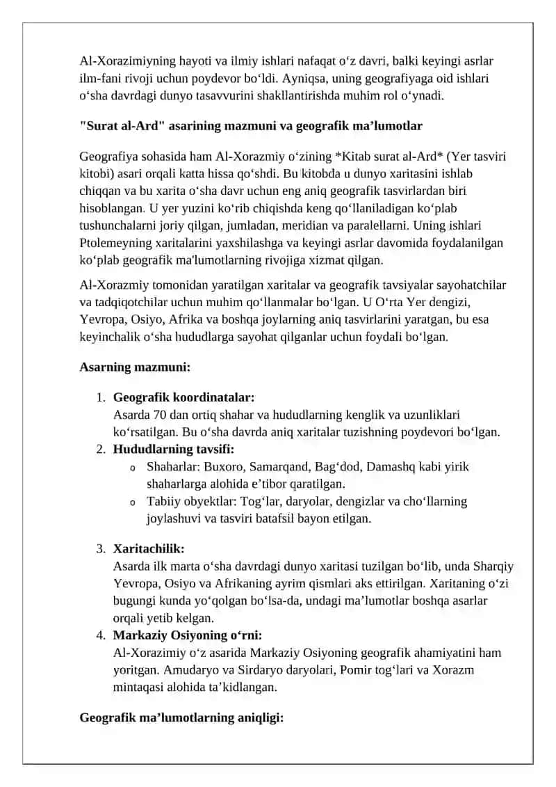 Al-Xorazimiyning “Surat al-ard” geografik asarida Markaziy Osiyo 3