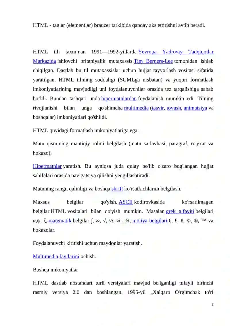 HTML tilida FAKULTET web sahifasini yaratish 3