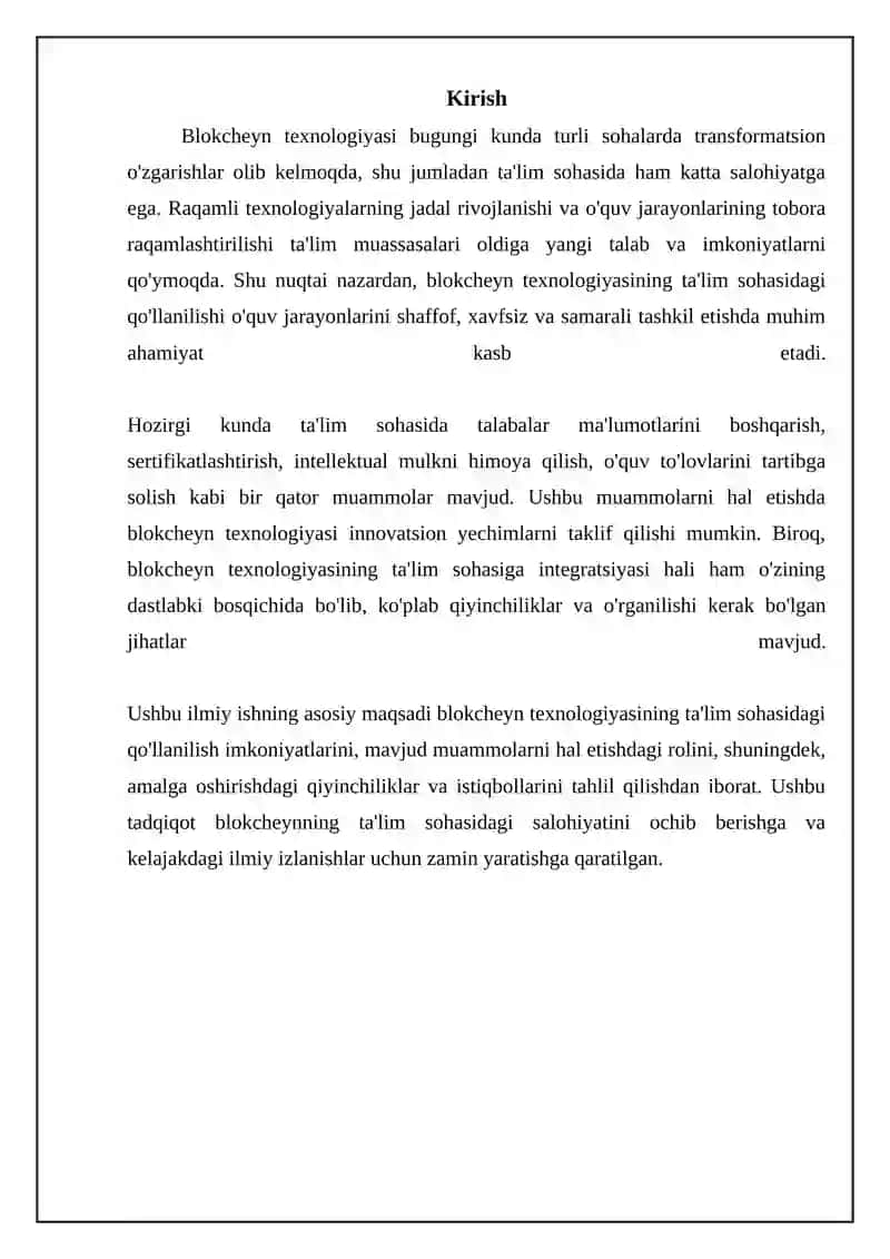 Blokcheyn texnologiyasining ta'limdagi imkoniyatlari 3