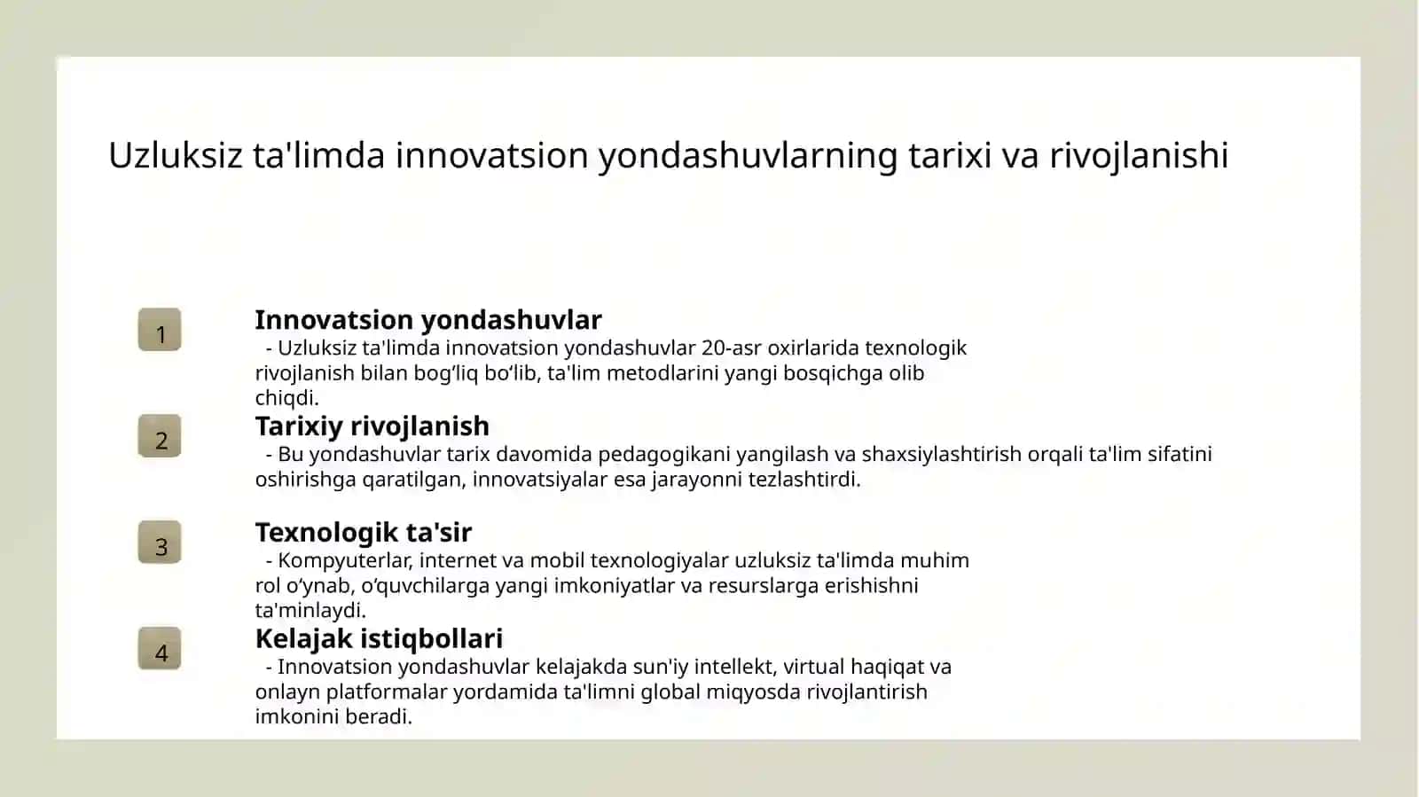 Uzluksiz ta'limdagi tendensiyalar va zamonaviy yondashuvlar 3