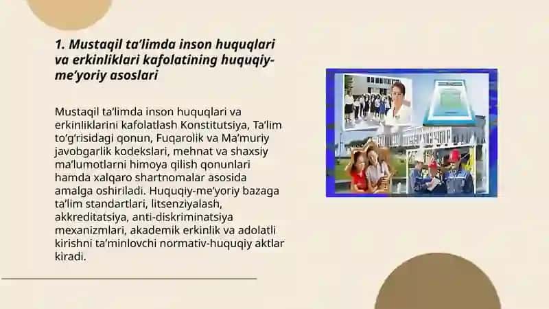 Mustaqil taʼlim doirasida inson huquqlari va erkinliklari kafolatining yaratilishi 3
