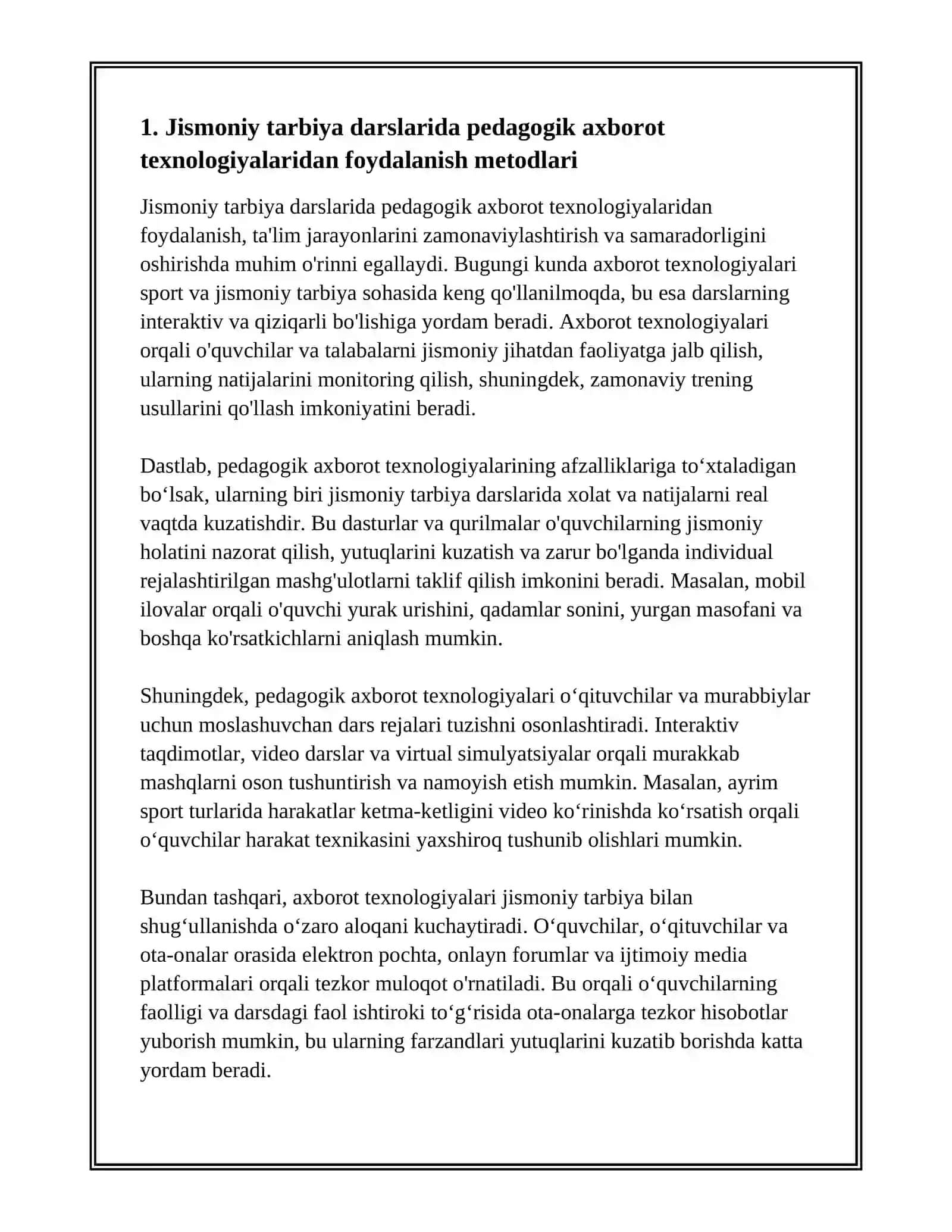 JISMONIY TARBIYA VA SPORTDA AXBOROT TEXNOLOGIYALARIDAN FOYDALANISH 3