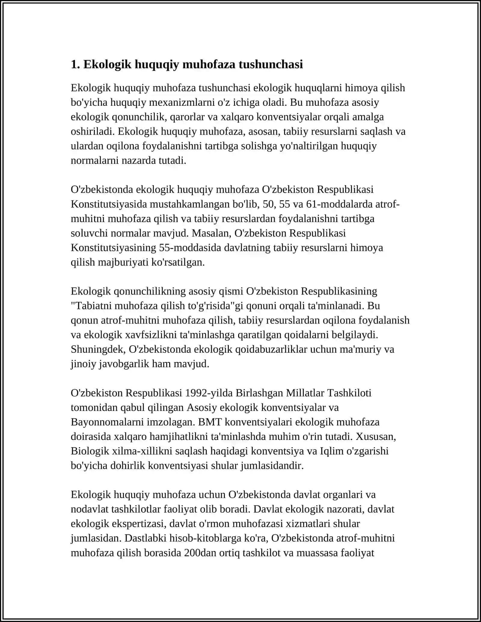 YER OSTI BOYLIKLARINI EKOLOGIK HUQUQIY MUHOFAZA QILISH 3