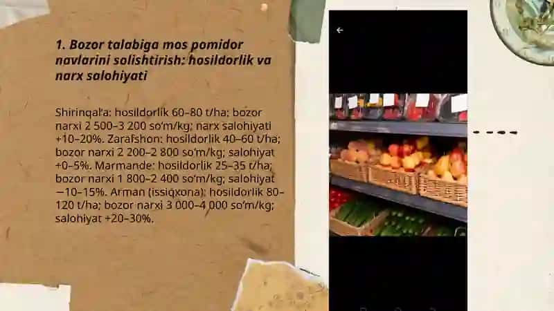 Bozor talabiga mos navlarni solishtirish 3
