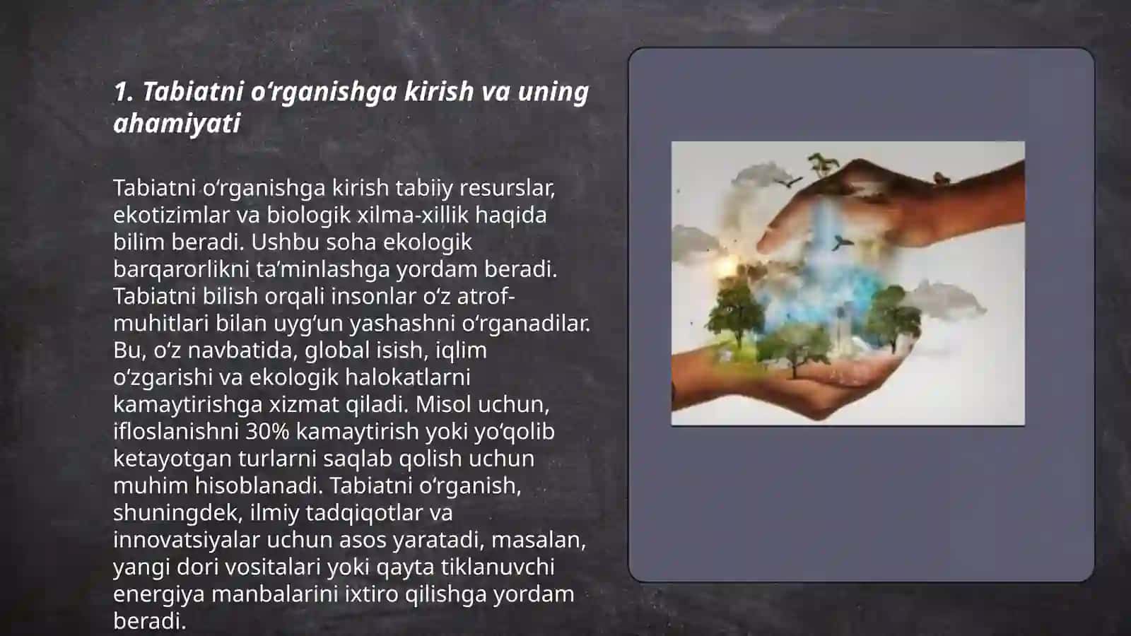 Tabiat bilan tanishtirishda mashg'ulot turlari.Tarbiyachining tabiat bilan tanishtirishga oid mashg'ulotga tayyorgarligi 3
