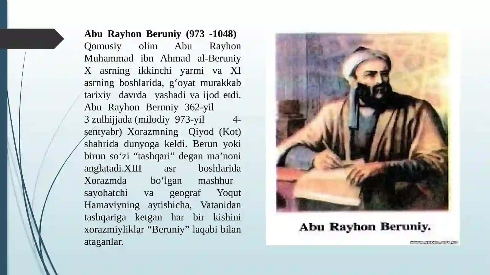 Abu Rayhon  Beruniyning ta’lim-tarbiyaviy qarashlari 3