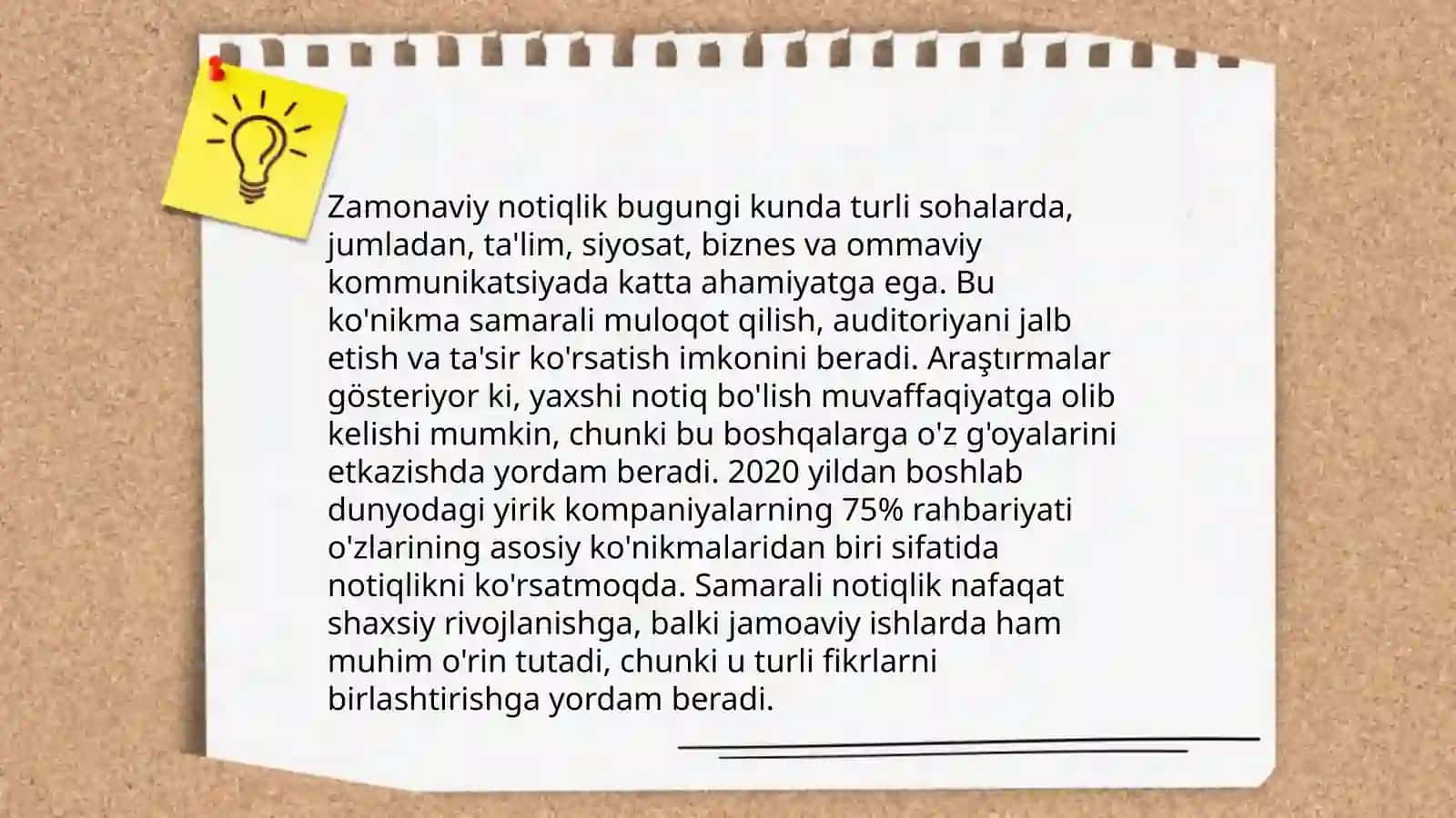 Zamonaviy notiqlik va notiqlar.Notiqlikning psixologik aspektlari 3