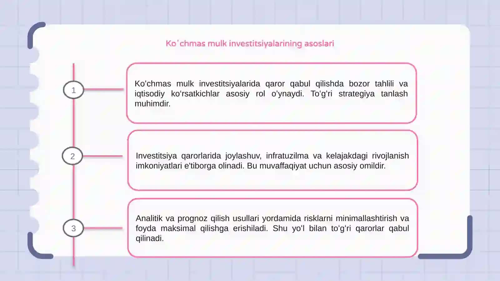 Koʻchmas mulk investitsiyalarida qaror qabul qilish usullari 3
