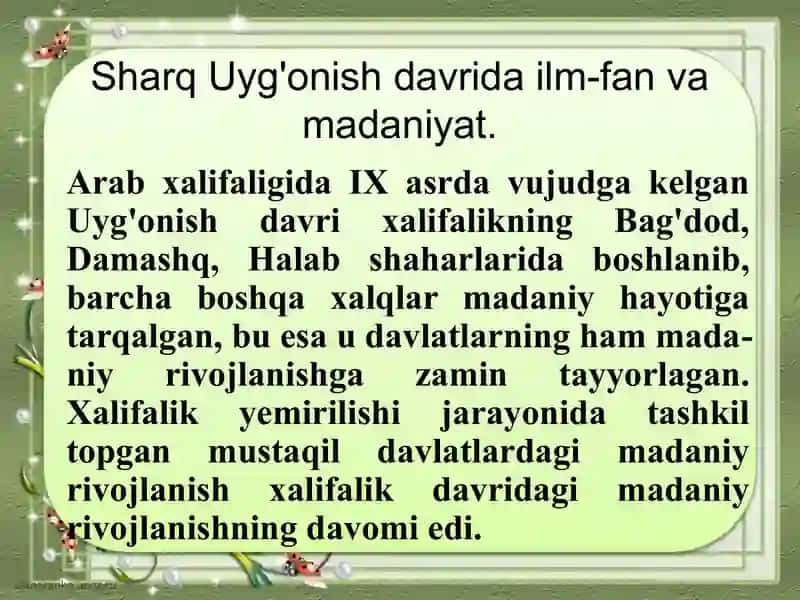 Sharq Uyg’onish davri pedagogik fikr taraqqiyoti 3