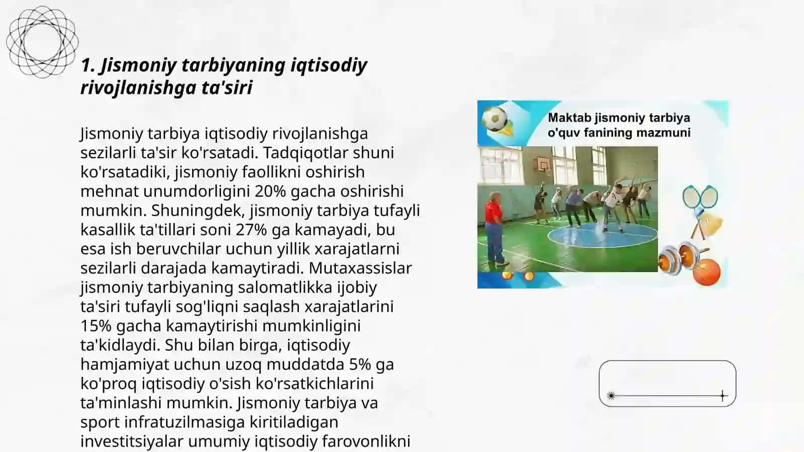 Jismoniy tarbiyaning jamiyat rivojlanshidagi moddiy iqtisodiy samaradorligi 3