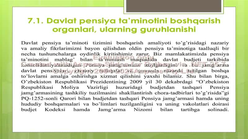 Davlat pensiya ta'minotini amalga oshiruvchi organlar 3