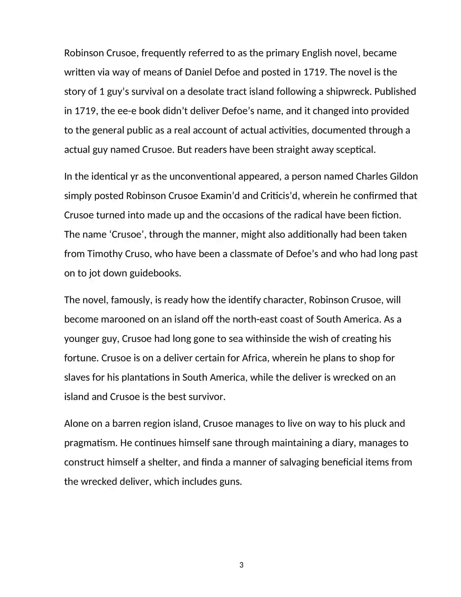 Robinson Crusoe Course Paper 3