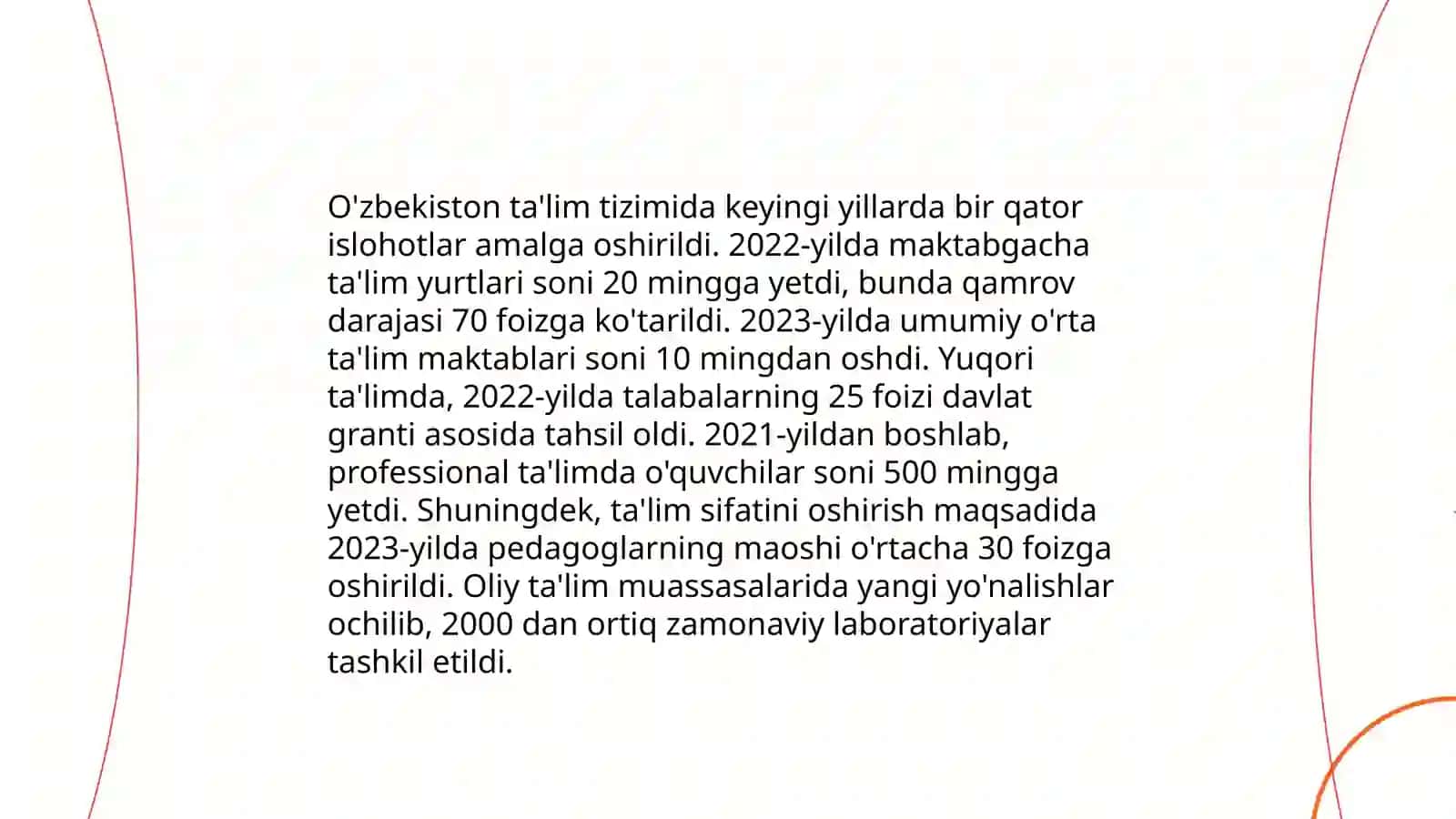 Ta'lim tizimida amalga oshirilayotgan islohotlar 3