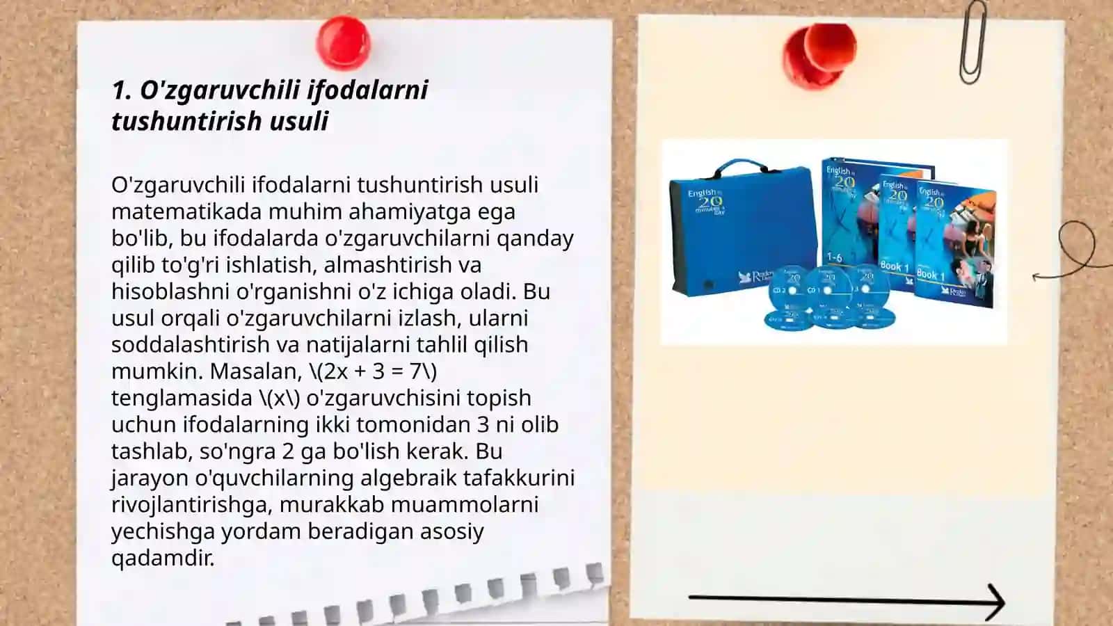 Boshlang'ich sinflarda o'zgaruvchili ifodalarni o'rganish uslublari 3