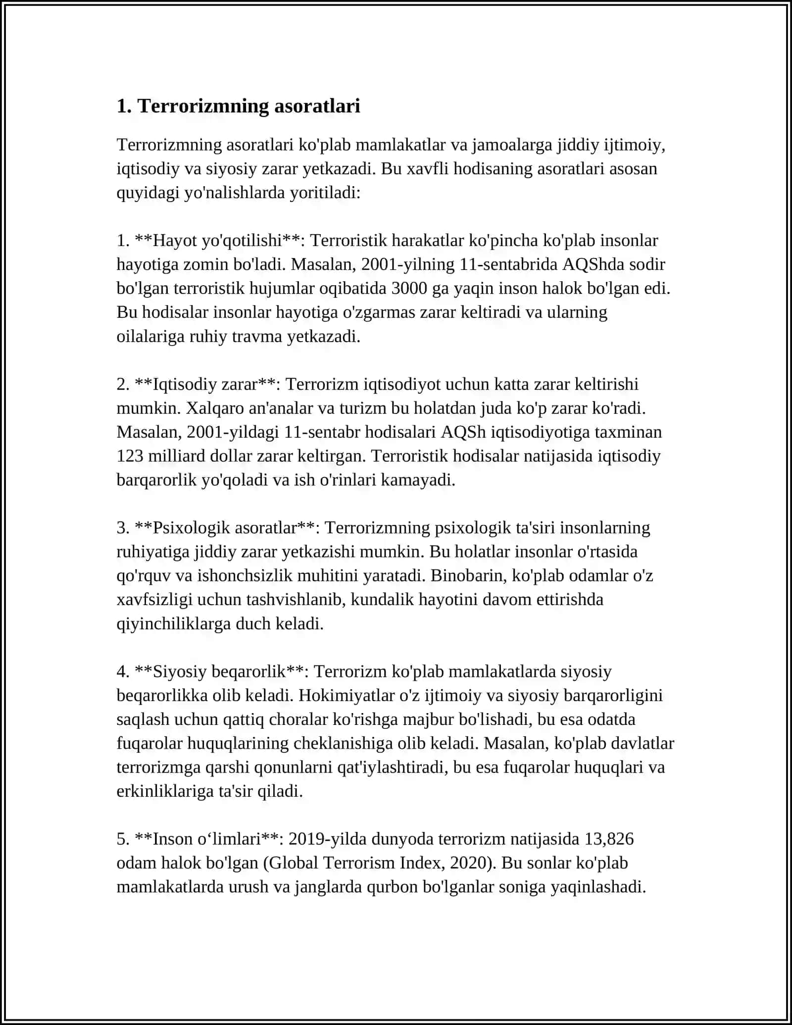 TERRORIZM VA DINIY EKSTROMIZM-INSONLARNI HALOKATGA OLIB KELUVCHI MANBA 3
