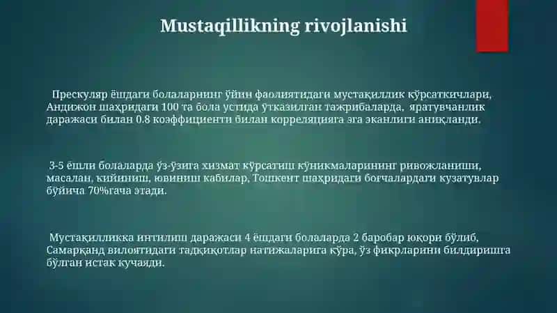 Maktabgacha yoz davrda psixik rivojlanish xususiyatlari 3