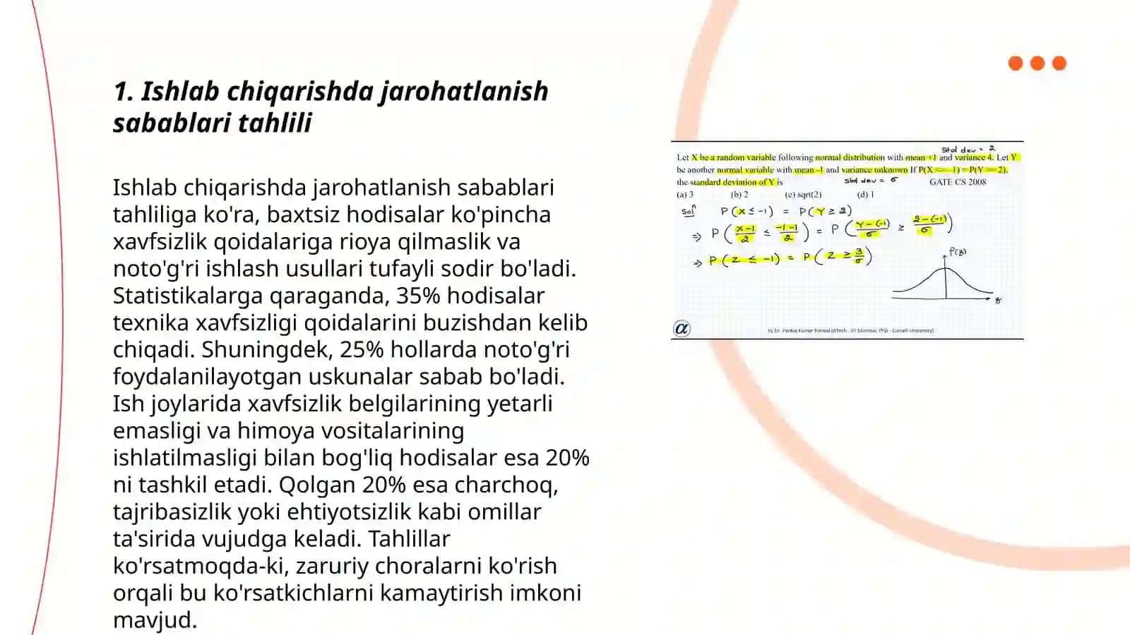 Ishlab chiqarishda baxtsiz xodisalarni tahlil qilish uslublari va jarohatlanish ko‘rsatkichlarini aniqlash 3