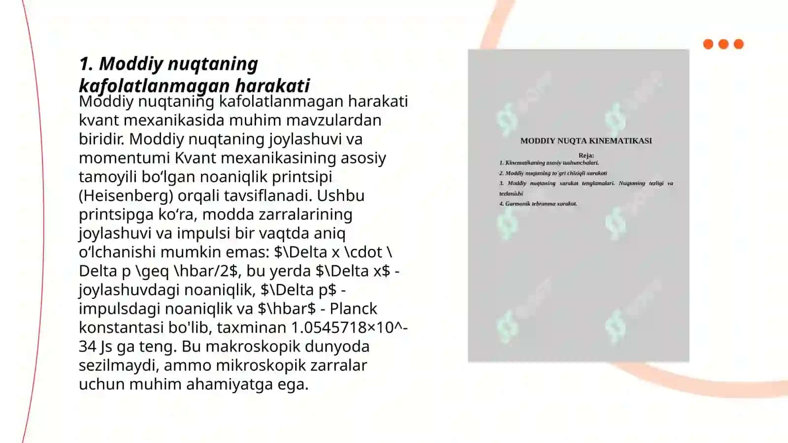 Moddiy nuqta dinamikasining 2asosiy masalasi. Moddiy nuqtaning nisbiy harakati 3