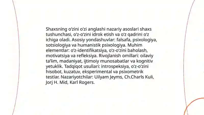 Shaxsning òzini òzi anglashi 3