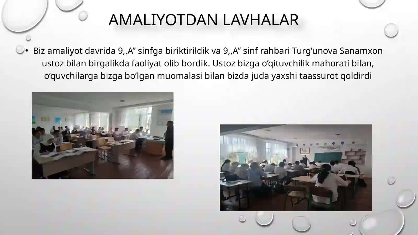 Malakaviy amaliyot davrida taqdimoti 3