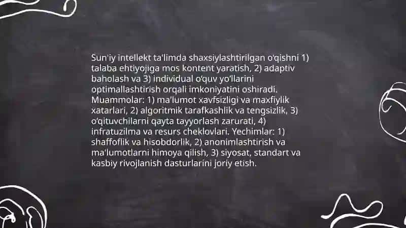 Ta'limda sun'iy intellekt:muammo va istiqbollari 3