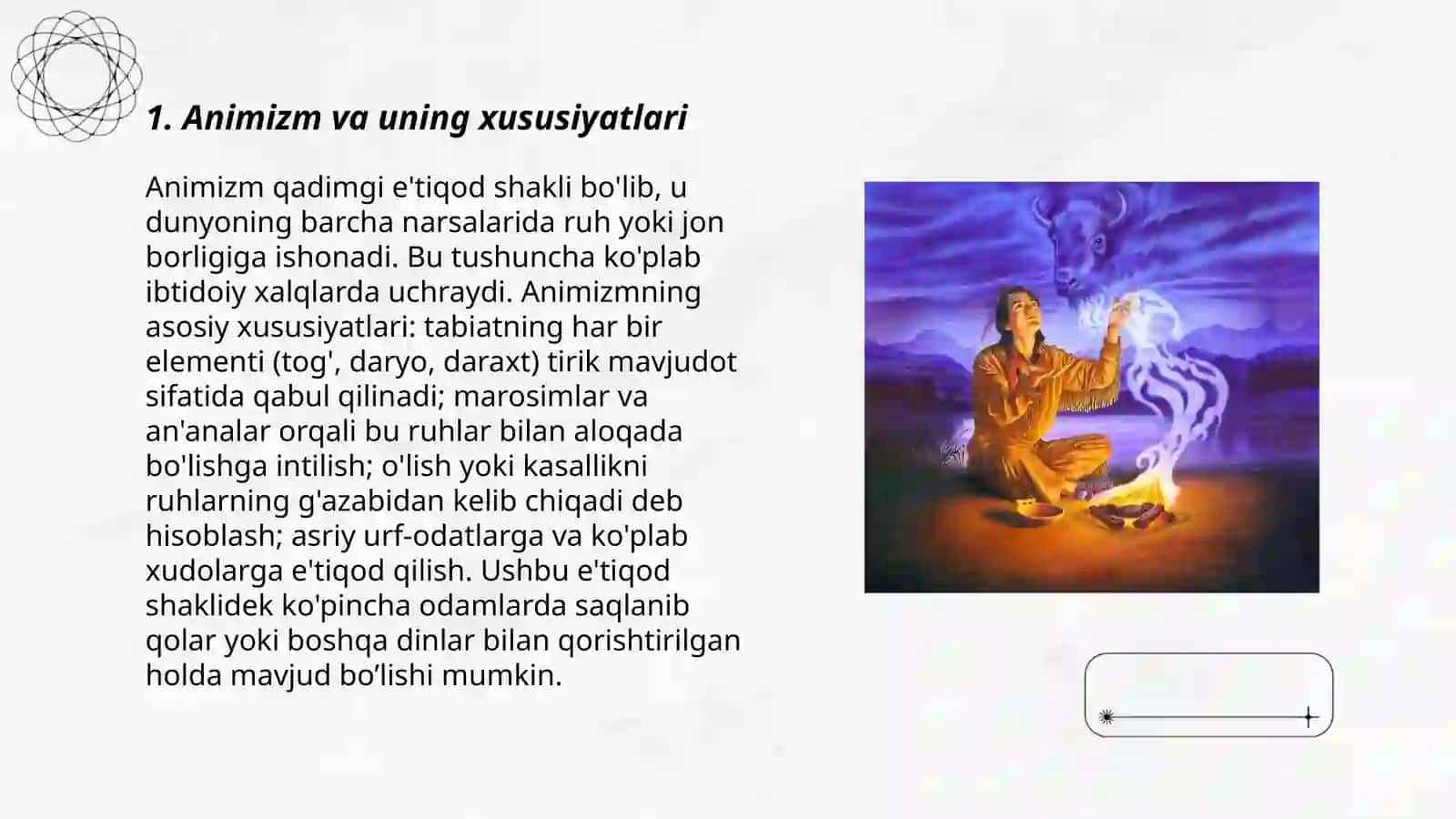 Animizm, totemizm, fetishizm, sehr magiyalarining qiyosiy tahlili 3
