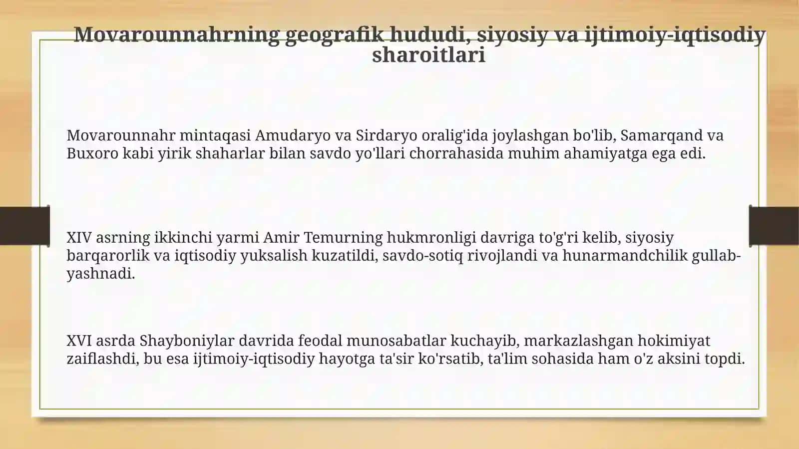 Movarounnahrda boshlang'ich ta'lim: XIV asrning ikkinchi yarmi va XVI asrda geografik-ijtimoiy kontekst 3