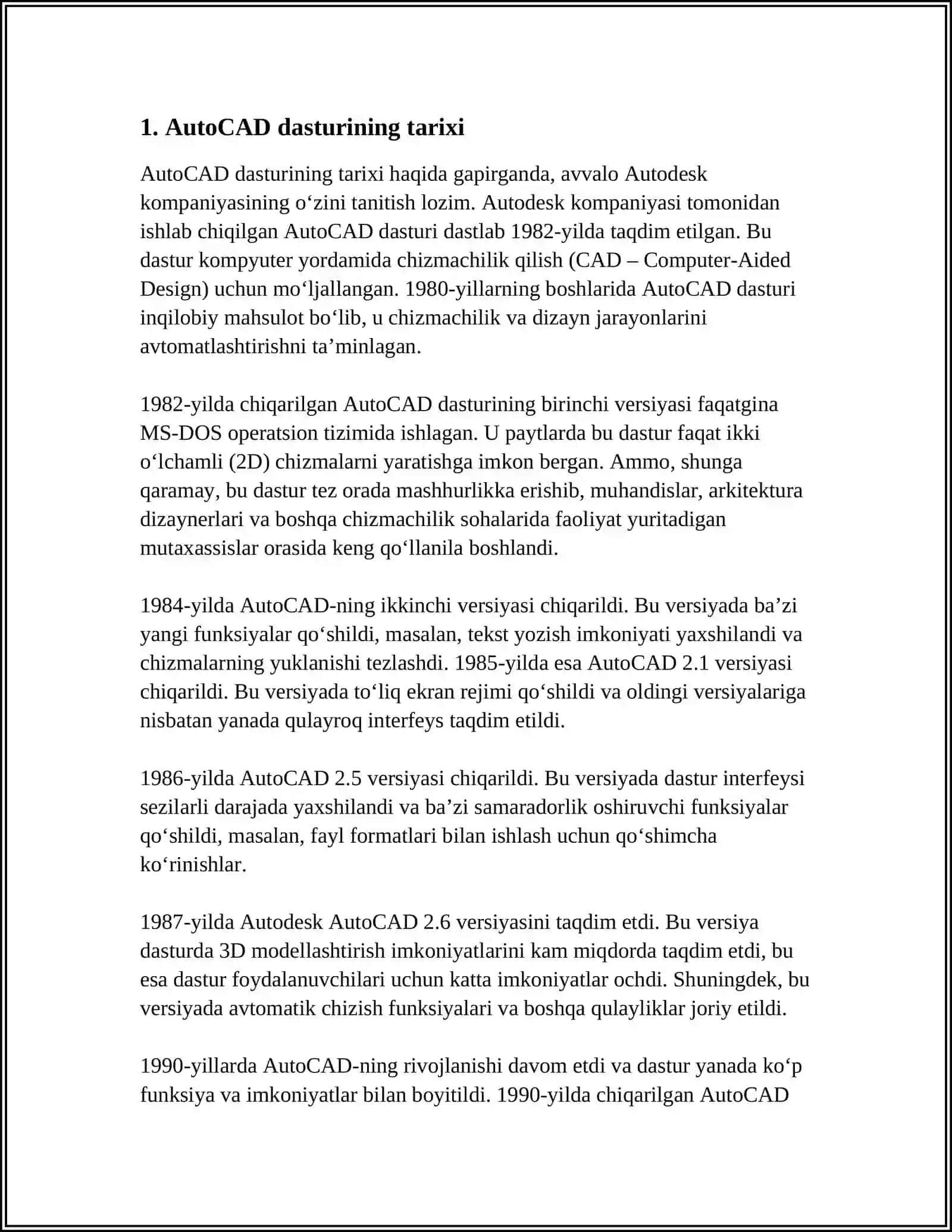 AUTOCAD DASTURI HAQIDA MAʼLUMOT BERISH 3