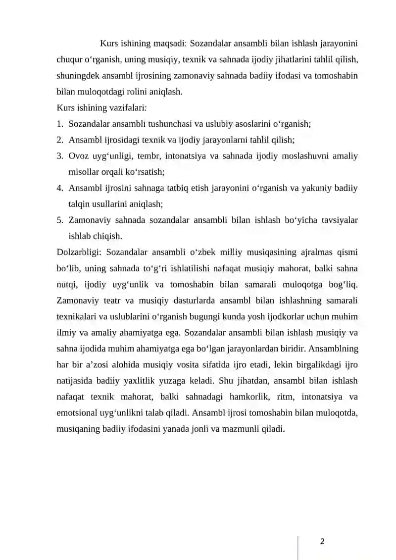 SOZANDALAR ANSAMBLI BILAN ISHLASH 3