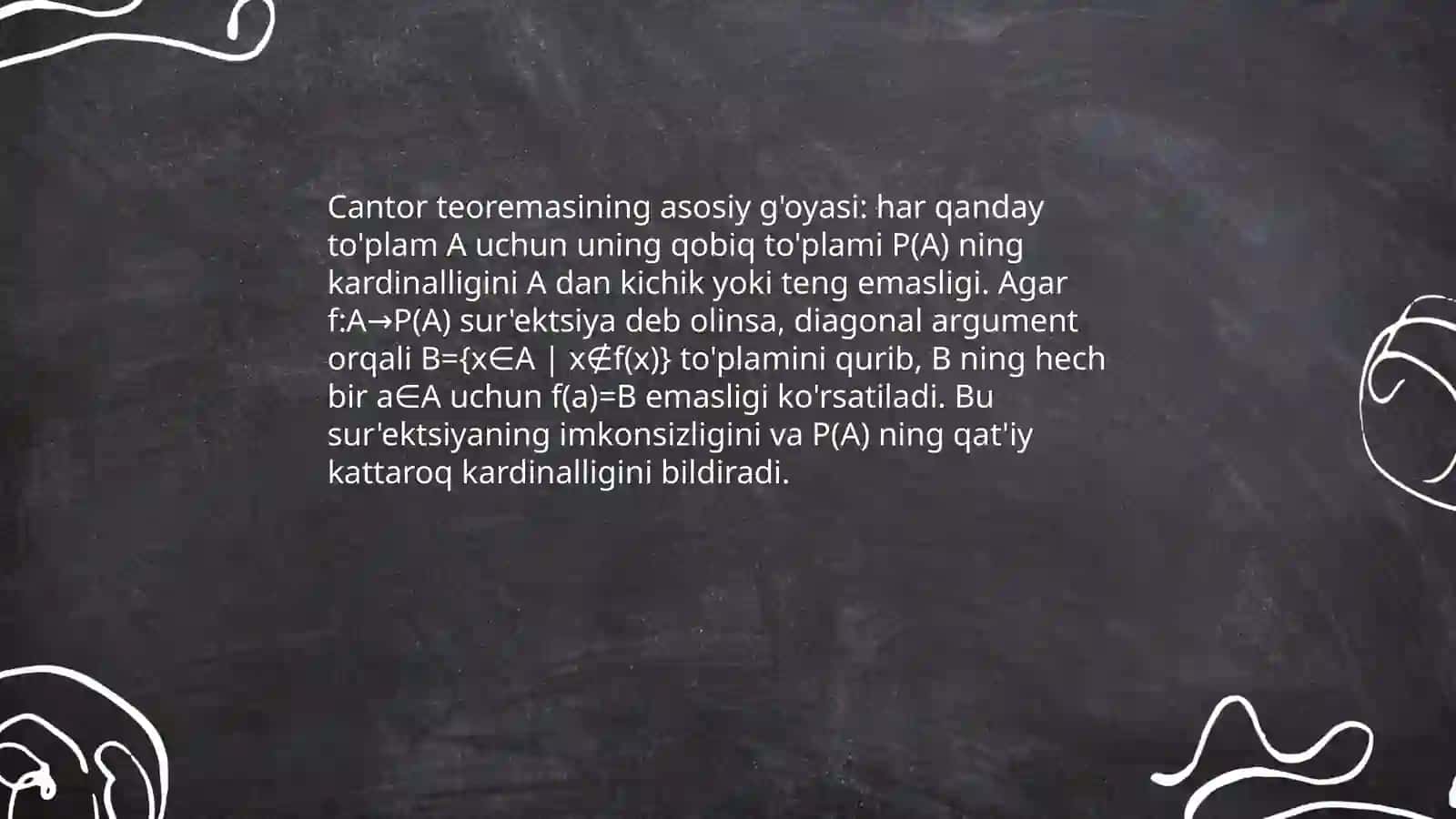 Eng katta quvvatli to'plamning mavjudmasligi 3