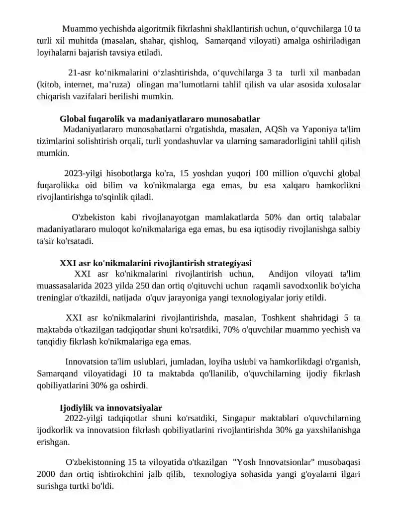 Oʻquchlarda 21 asr koʻniqmalarni shakllantirish 3