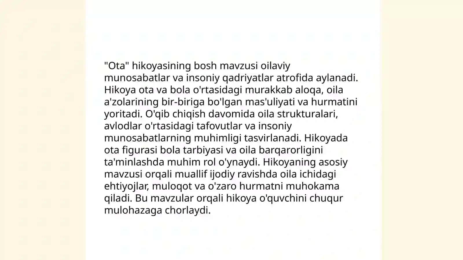 Nabi Jaloliddinning"Ota" hikoyasi tahlili 3