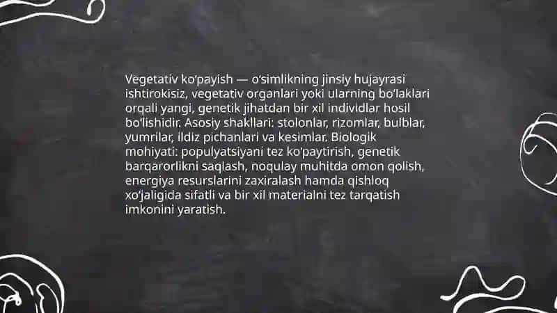Vegetativ ko‘payishning mohiyati va uning qishloq xo'jaligidagi ahamiyati 3