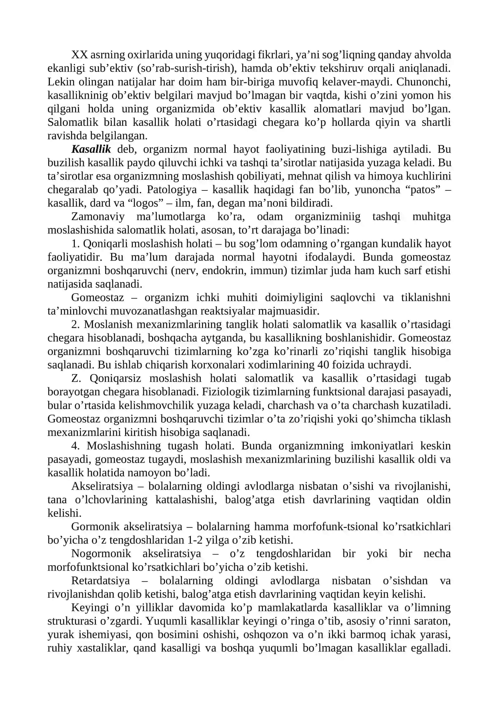 Salomatlik va kasallik to’g’risida umumiy ma’lumot 3
