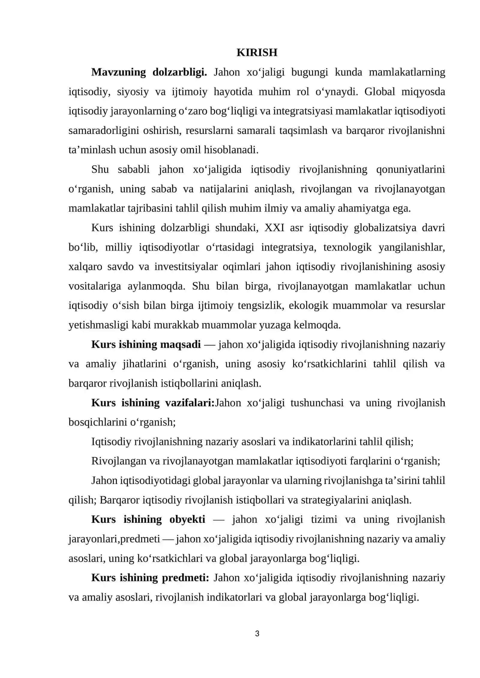 JAHON XOʻJALIGIDA IQTISODIY RIVOJLANISH 3