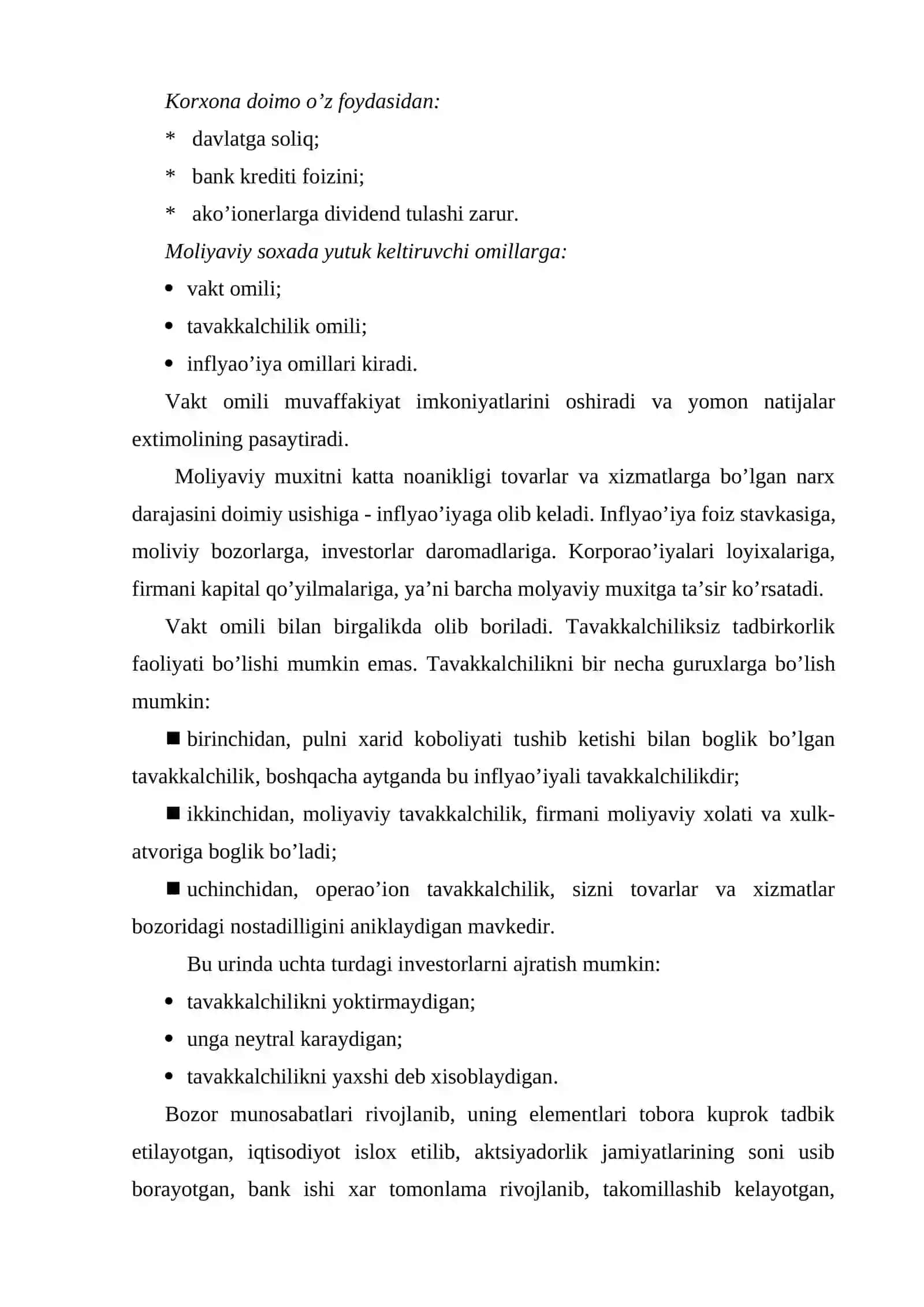 Korxonaning moliyaviy ahvolini baholash 3