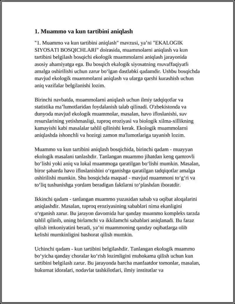 EKALOGIK SIYOSATI BOSQICHLARI 3
